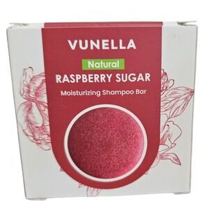 Vunella Natural Raspberry Sugar Moisturizing Shampoo Bar 1.9oz Vegan SLS Free